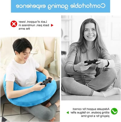 Ergonomisch Kussen voor Lezen, Spelen en Werken - Ondersteunend Armkussen in Blauw voor Comfort en Ontspanning