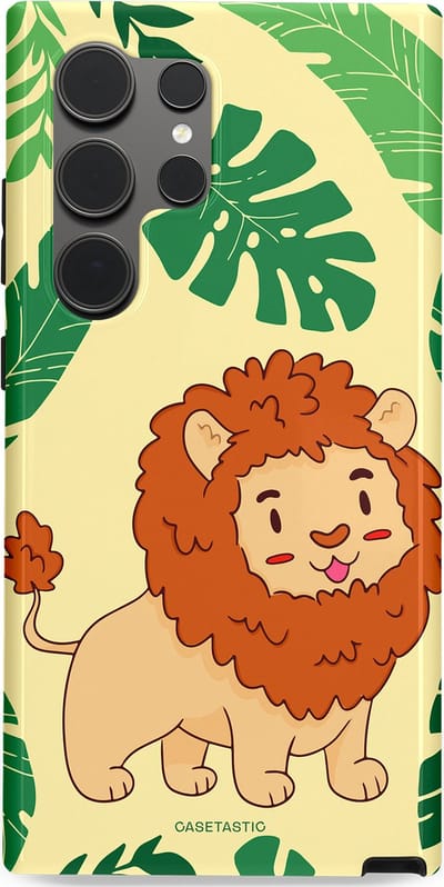 Casetastic Hoesje Geschikt voor Samsung S24 Ultra - Stijlvolle Beschermende Duo-layer Case - Jungle Leeuw Ontwerp