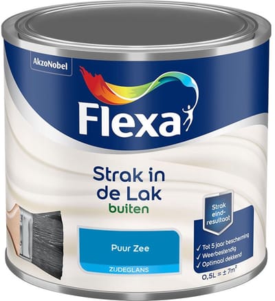 Flexa - Strak In De Lak Buitenlak Zijdeglans - Puur Zee - Mengverf - 500 Ml