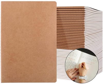 50 Set Gevoerde A5 Notitieboekjes Kraft Papier voor School en Werk