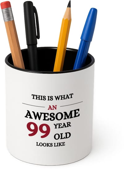 Hacebo® - This is what an awesome 99 year old looks like Pennenbakje - iemand die 99 jaar is geworden - pennenhouder - de jarige - verjaardagscadeau - kado - geschenk - gift - leuke verjaardagscadeau - felicitatie - Pennenbakje zwart