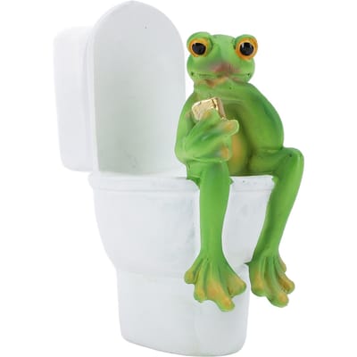 Kikkerbeeld Hars Ornament Multifunctioneel Schattig Exquise Grappig Kikkerbeeldje Huisdecoratie voor Huis white