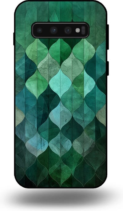 Smartphonica Telefoonhoesje geschikt voor Samsung Galaxy S10 met groene bladeren opdruk - TPU backcover case green leaf design - Groen geschikt voor Samsung Galaxy S10