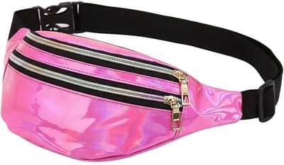Dailygoods- Heuptas dames waterafstotend - Holografische heuptas - Verstelbare riem - Drie vakken met ritssluiting - PU-leer en polyester - Perfect voor festivals - Heuptasjes