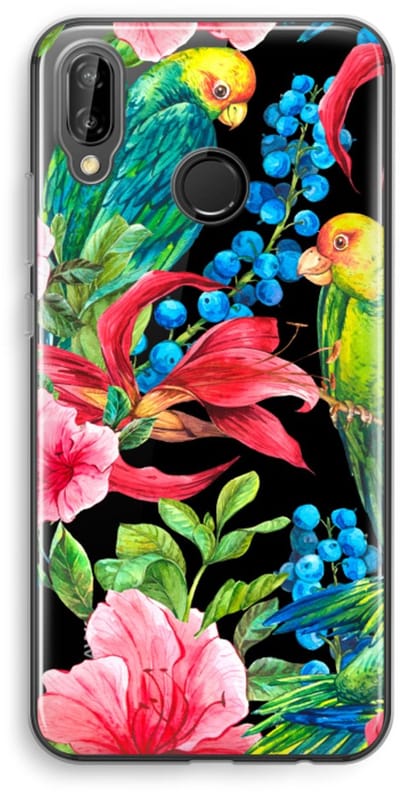 Case Company® - Hoesje geschikt voor Huawei P20 Lite hoesje - Papegaaien - Soft Cover Telefoonhoesje - Bescherming aan alle Kanten en Schermrand