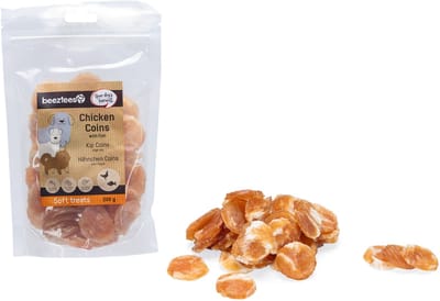 Beeztees Tasty Treats Kip Coins met Vis - Hondensnacks - Hondenkoekjes - Hondensnoepjes - 200 gram