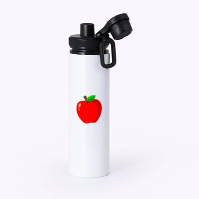 Hacebo® - Rode appel waterfles met draaidop zwart - Appel - fruit liefhebbers - Fruit - vrucht - gezond eten - water fles - 850ML