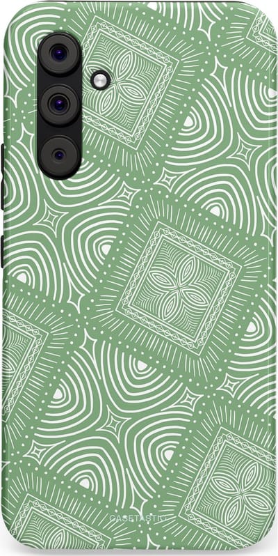 Casetastic Hoesje Geschikt voor Samsung A54 (5G) - Stijlvolle Beschermende Duo-layer Case - Groene Mandala