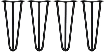 Skiski hairpin tafelpoten - zwart - 4x30,5 cm - 3 staven 12 mm