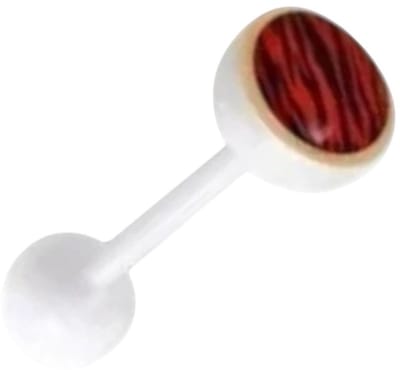 Aramat Jewels | Piercings | Bioplast Dierenprint Tongpiercing | Spots-Geel | |8mm | Kunststof | Volwassenen | Verkleurd niet