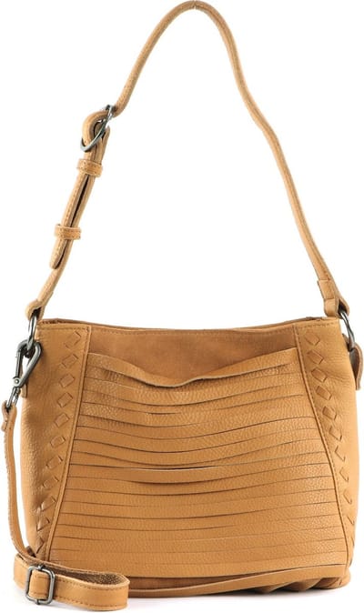 FREDsBRUDER Leren Schoudertas Fonda Crossbody Caramel Lichtbruin