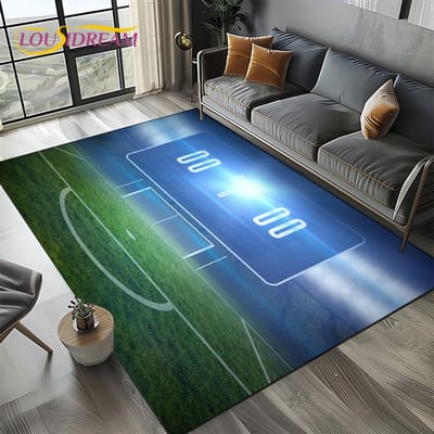 27 Stijl Voetbalveld Voetbal Sport Tapijt Vloerkleed voor Woonkamer Slaapkamer Huis Bank Decoratie, Kindergebied Vloerkleed Antislip Vloermat 70x100cm( 27x39in )