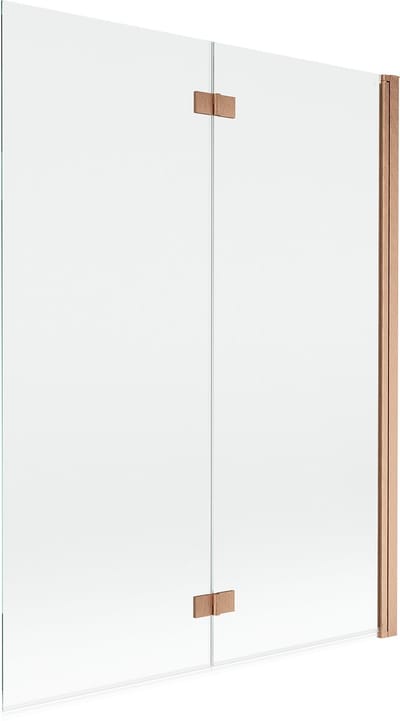 Mexen Mist badwand 2-delige rechts 130 x 150 , transparant, geborsteld koper - 8A9-130-002-65-00-P