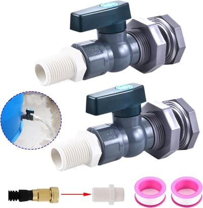 PVC regenton spigot kit, 2 stuks, PVC materiaal, kogelkraan, regenton accessoires, tuin vat kit