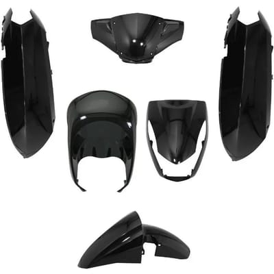 Kit carénage P2R pour Scooter Peugeot 50 Kisbee 2T Avant 2020 6 pieces / noir brillant Neuf