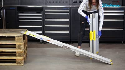 Datona® - Aluminium Oprijplaat Opvouwbaar - 180 cm (2 Stuks) | Max. Draagvermogen 125 kg | 180 x 21 x 11,3 cm