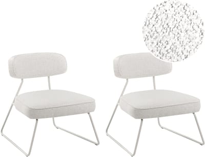 FROVI - Set van 2 fauteuils - Gebroken wit - Polyester