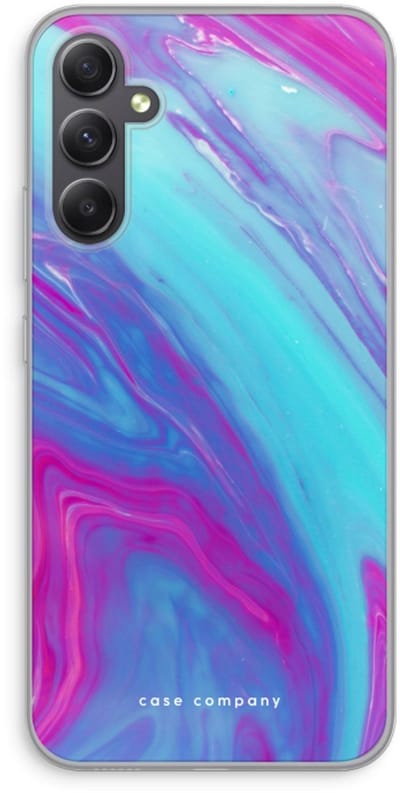 Case Company® - Hoesje geschikt voor Samsung Galaxy A34 hoesje - Zweverige regenboog - Soft Cover Telefoonhoesje - Bescherming aan alle Kanten en Schermrand