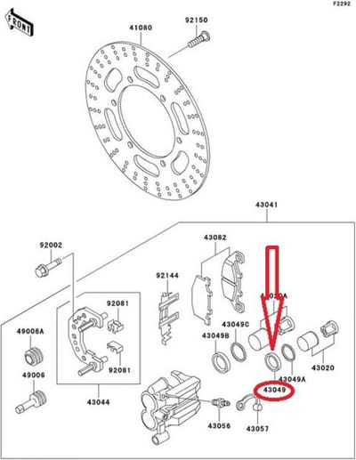 Joint piston étrier frein AV pour moto Kawasaki 1700 VULCAN VOYAGER 430491096