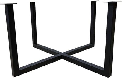 FLE - Stalen salononderstel zwart vierkant 65 bij 65 cm en hoogte 37 cm (koker 3 x 3 cm)