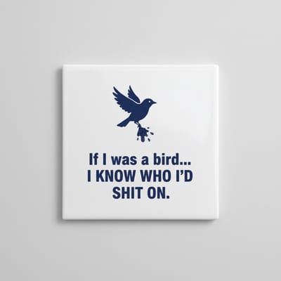 If I Was a Bird Tegel 15×15 cm – Grappige Sarcastische Quote Keramische Wandtegel – Humoristisch Cadeau voor Vrienden & Collega’s