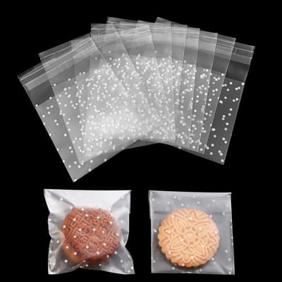 Duidelijke cellofaan zakjes met zelfklevende sluiting voor koekjes, snoep, sieraden en zeep - 200 stuks (2,76 x 2,76 inch)