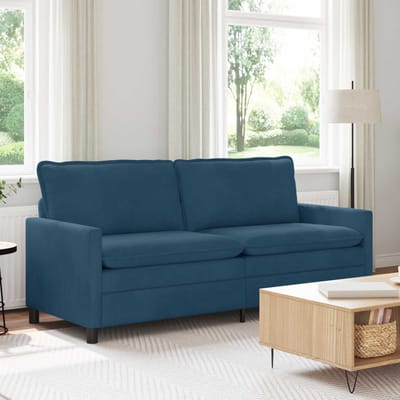 vidaXL - Bank - Blauw - 196 - x - 81 - x - 87,5 - cm - Fluweel