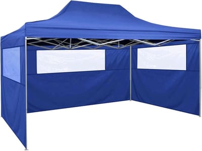 Opvouwbaar Paviljoen - Feesttent Tuinpaviljoen - Buitenfeesten Organiseren - Waterdicht UV-bestendig - 3x4 Meter - Blauw