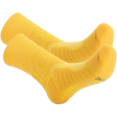 1 Paire Chaussettes de Sport Antidérapantes Respirantes Basketball Football Athlétique Protection Chaussettes(Jaune ) jaune