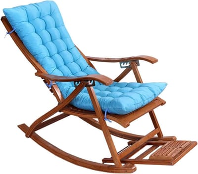 Tuinstoelkussen Hoge Rug - Loungestoel Kussen - Buiten Ontspannen - Antislip Banden Systeem - 40 x 108 cm - Lichtblauw