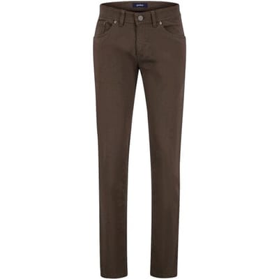 Gardeur Broek Sandro Fine Texture Comfort Stretch Bruin / male