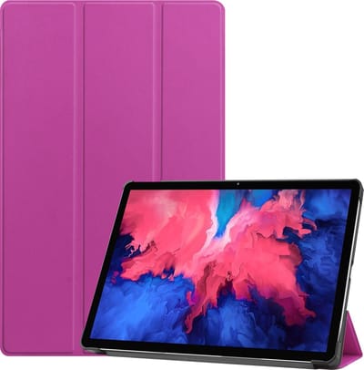 Hoes - Geschikt voor Lenovo Tab P11 Plus - Dun & Stevig - Trifold Bookcase - Hard Cover - Hardcover Book Case - Tablet Hoesje - Paars