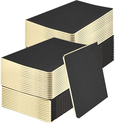 Notitieboeken - Journals Schrijfblokken - Schrijven Schetsen Noteren - Kraft Softcover - 5.5 x 8.3 Inch - Zwart