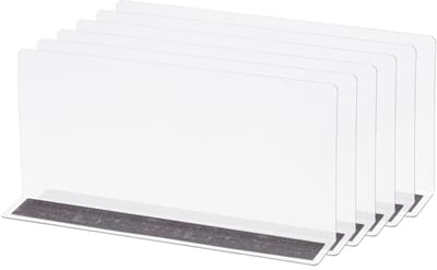 sourcing map 6 stuks L type plankverdeler PVC doorzichtige kast plankscheider organizer voor kast supermarkt met magneetstrips 25 x 4 x 12 cm