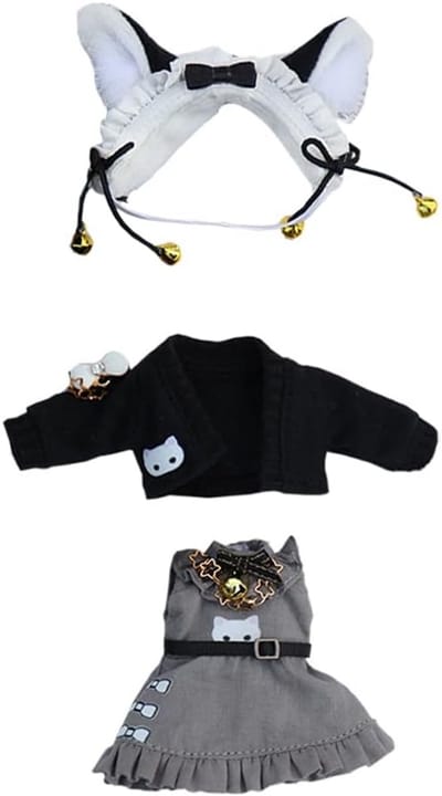 Schattig Kattenpak Outfit voor 1/12 Schaal Poppen en Actiefiguren - OB11 Kleding