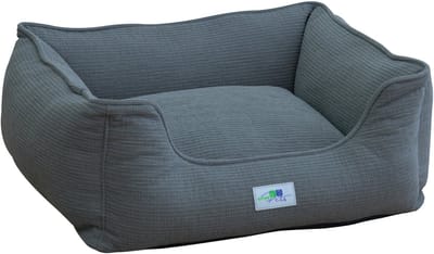 Hondenmand Bastiaan - Ribcord mand - Warm en comfortabel - Maat S - Binnenmaat: 45x38x10 cm