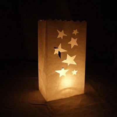 Candlebag ster - 10 stuks - Kaars zak - windlicht - papieren kaars houder - lichtzak - candle bag