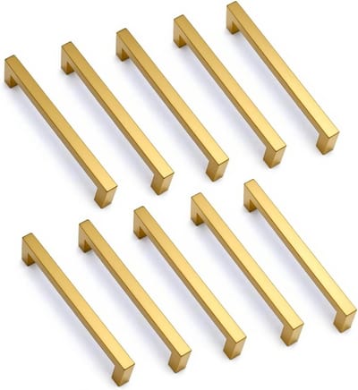 Stainless Steel Kastgrepen in Goud voor Meubels - Handgrepen met Schroeven voor Keuken en Dressoir, 160mm Gatafstand
