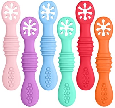 SPHProducts - Babylepel - Trainingslepels voor kinderen - Veilig en comfortabel - Kleur 8 - Geschikt voor tandjes - 6 stuks - Perfect voor baby's