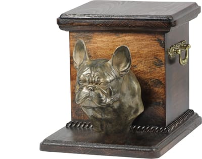 Elegante urn voor Franse Bulldog met hondenbuste