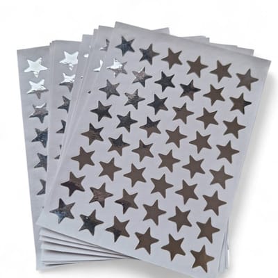 144 stickers ster Zilver