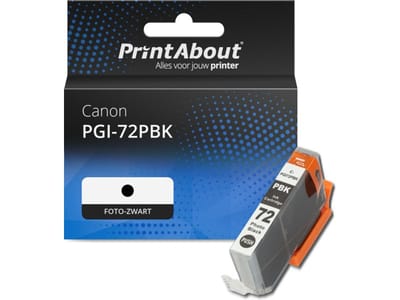 PrintAbout huismerk Inktcartridge PGI-72PBK Foto-zwart Geschikt voor Canon