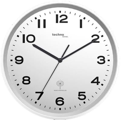 Technoline WT 8500 Silver - Wandklok - Rond - Kunststof - Radiogestuurde tijdsaanduiding - 30 cm x 4.1 cm - Zilverkleurig