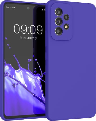 kwmobile telefoonhoesje geschikt voor Samsung Galaxy A53 5G - Hoesje met siliconen coating - Smartphone case in blauwpaars
