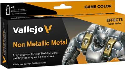 Vallejo Hobbyverf Acrylverf - 72193 Non-Metallic Metaal voor Fantasy and Wargames - Game Color - Acryl Set - 8x Verf set - 8x 18 ml