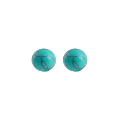 Zilver oorbellen - Turquoise - natuursteen - 8 mm - Charme Bijoux