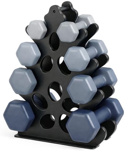 Dailygoods - Halterrek Metalen 4-Tier Gewicht Stand Houder - Voor Thuis Gym (Geen Halters Inbegrepen)
