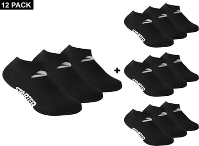 Starter - 12-Pack Sneaker Socks - Enkelsokken 12-Pack - 39 - 42 - Zwart