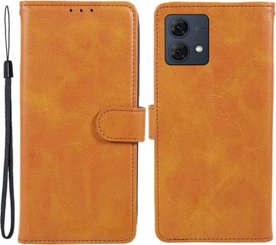 Coverup Hoesje - Geschikt voor Motorola Moto G84 Hoesje - Coverup Book Case - Bruin