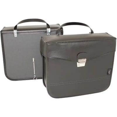 Paar achtertassen met zijhaken - lederlook Sportfabric S17 33 x 11 x 28 cm